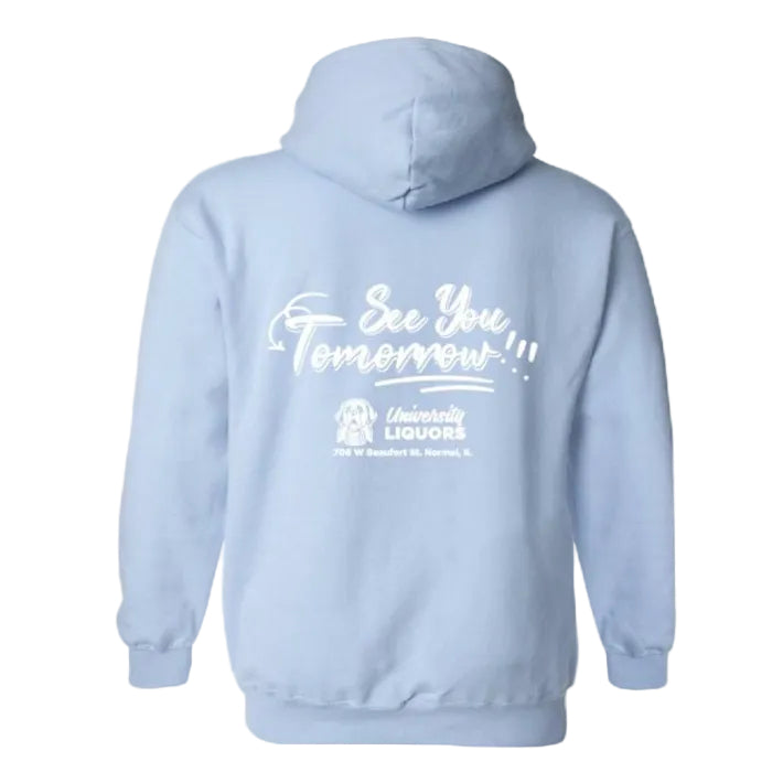 "See You Tomorrow" Hoodie In Light Blue