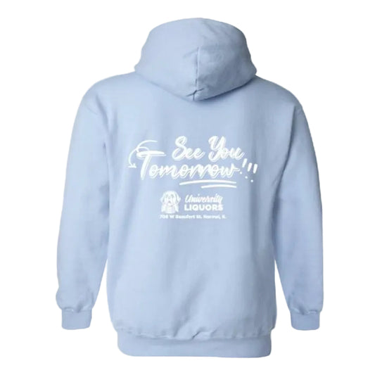 "See You Tomorrow" Hoodie In Light Blue