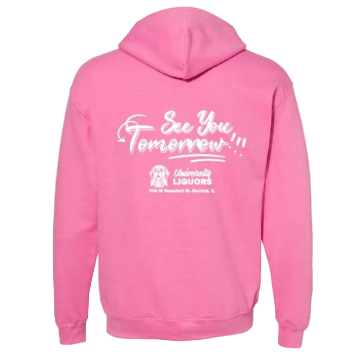 "See You Tomorrow" Hoodie In Pink